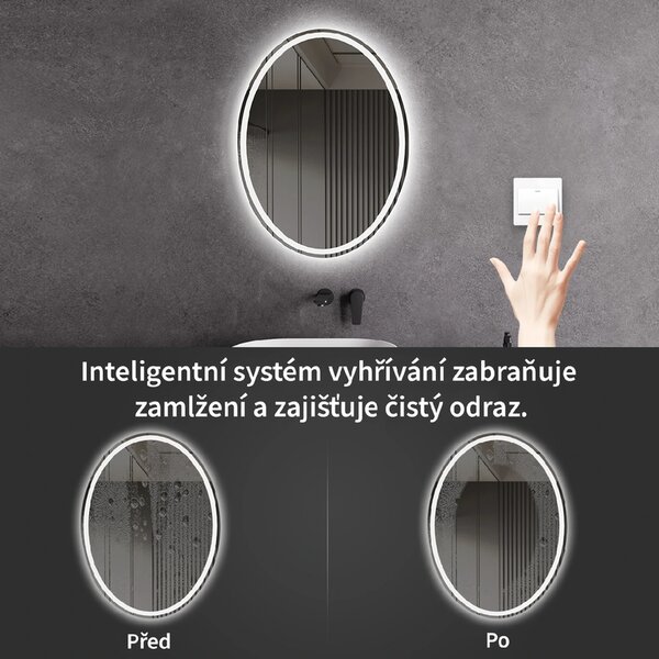 CERANO - Kúpeľňové LED zrkadlo Cielo - 60x80 cm