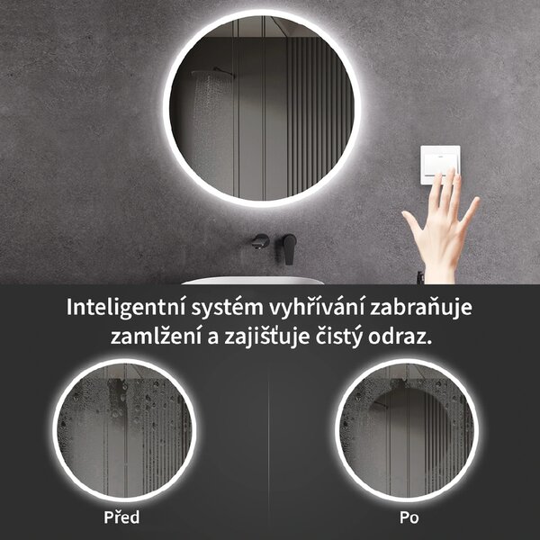 CERANO - Kúpeľňové LED zrkadlo Lavoro - Ø60 cm