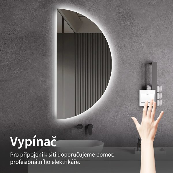 CERANO - Kúpeľňové LED zrkadlo Mare - 50x100 cm
