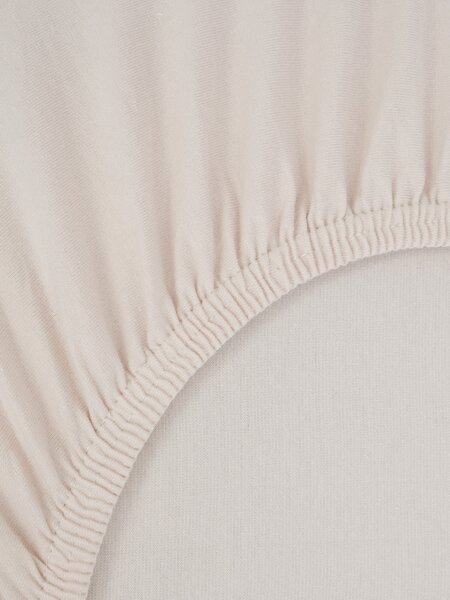 Jersey prostěradlo do postýlky s elastanem 70 × 140 cm – bílá káva