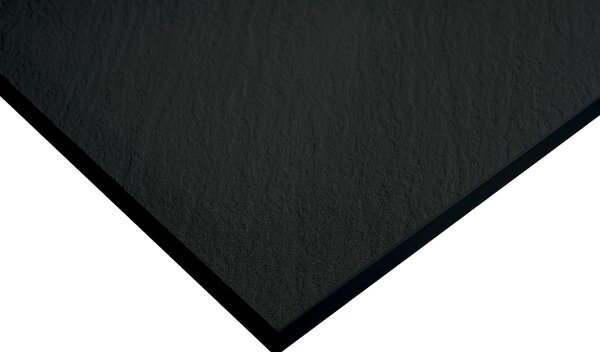 CERANO - Sprchová vanička štvorcová Pablo - SMC/minerálny kompozit - štruktúrovaná čierna matná - 70x70x3 cm