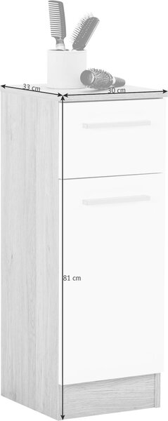 SPODNÁ SKRINKA, dub San Remo, 30/81/33 cm Xora - Kúpeľňové skrinky