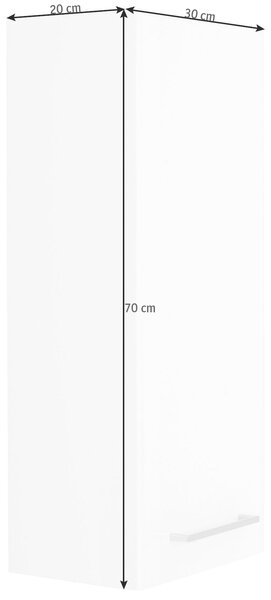 ZÁVESNÁ SKRINKA, biela, 30/70/20 cm Xora - Kúpeľňové skrinky