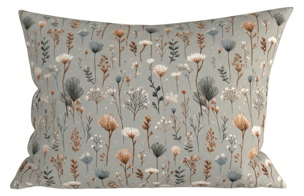 Obliečka na vankúš z mikrovlákna BOTANIC FIELD 70x90 cm, sivá