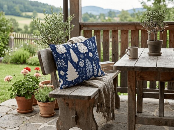 Obliečka na vankúš z mikrovlákna INDIGO BLOOM 50x70 cm, modrý