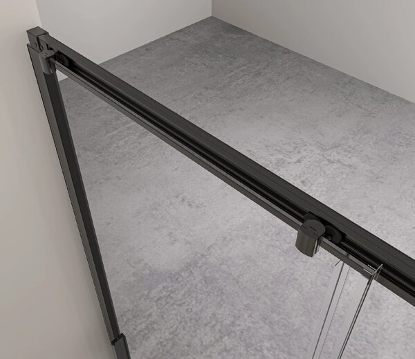 CERANO - Sprchové posuvné dvere Varone LINE Ľ/P - 6 mm - čierna matná, transparentné sklo - 90x195 cm