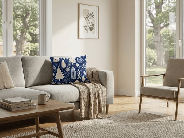 Obliečka na vankúš z mikrovlákna INDIGO BLOOM 50x70 cm, modrý