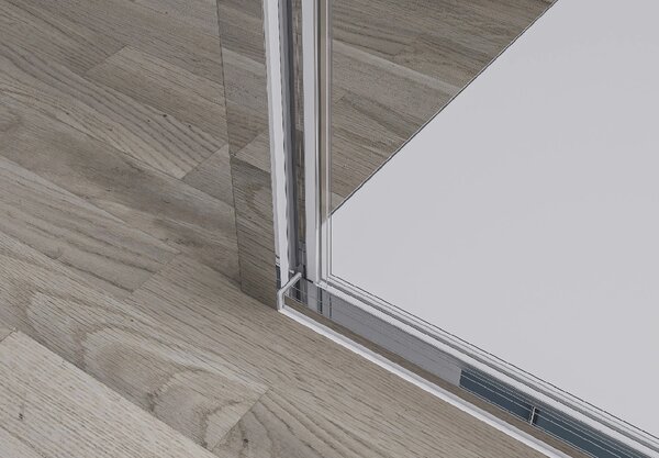 CERANO - Trostenný sprchovací kút Ferri UL/P - 6 mm - chróm, transparentné sklo - 80x80x195 cm - pivotový