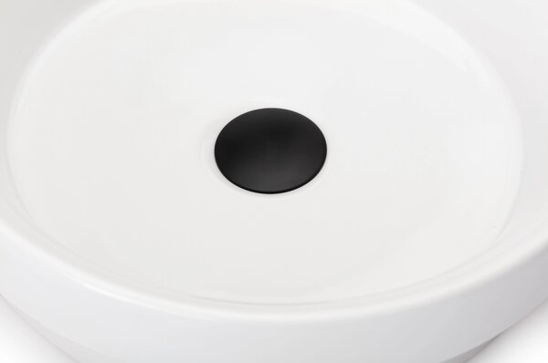 CERANO - Umývadlo keramické Sonora - polozápustné a na dosku - biela lesklá - ⌀ 40 cm