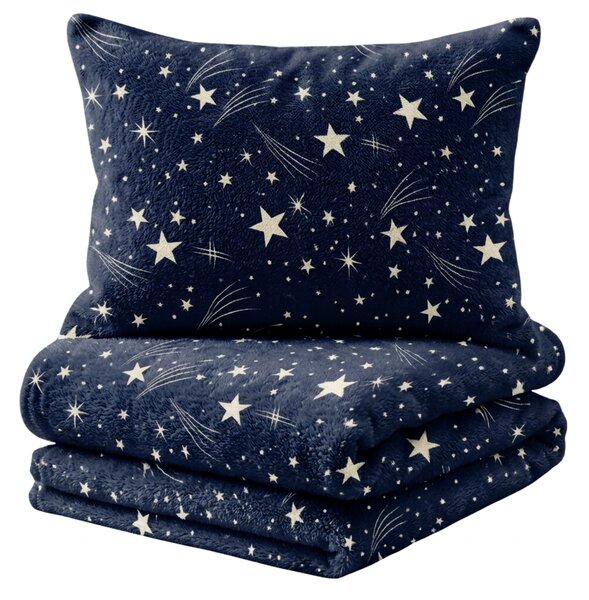 Obliečky mikroplyš STARLIGHT tmavomodré Rozmer obliečky: 70 x 90 cm | 140 x 220 cm