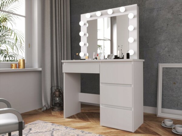 Toaletný stolík HOLLYWOOD PREMIUM WHITE