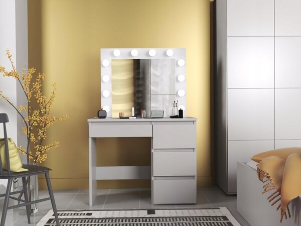 Toaletný stolík HOLLYWOOD PREMIUM WHITE
