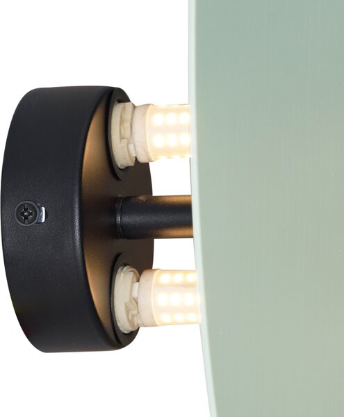 Dizajnová nástenná lampa zelená organická 32 cm 2-svetlá - Pulley