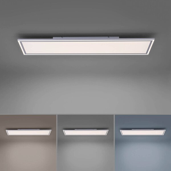 JUST LIGHT. GmbH LED panel Edging, tunable white, 121 x 31 cm, Biela / opálová, Kuchyňa, Plast, Moderný, Stropné svetlo