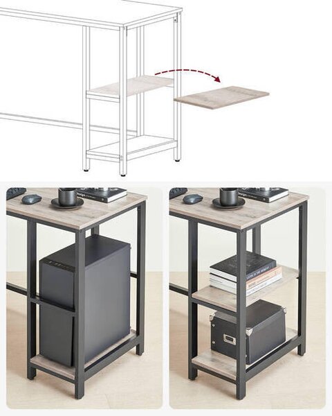 ROHOVÝ PÍSACÍ STÔL, čierna, sivý dub, 138/138/76 cm Boxxx - Online Only kancelárie, Online Only