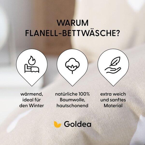 Goldea flanelové posteľné obliečky - srdiečka na latte 140 x 200 a 70 x 90 cm