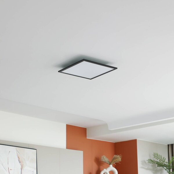 Lindby LED panel Enhife, čierny, 40 x cm, kov, 4 000K, Čierna, Pracovňa / Kancelária, Moderný