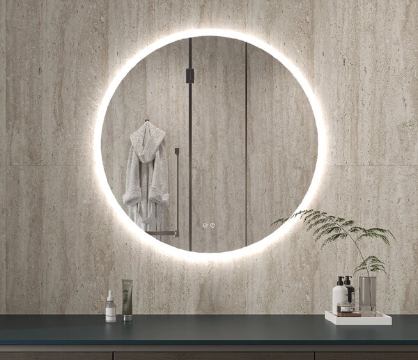 CERANO - Kúpeľňové LED zrkadlo Aureo - Ø 50 cm