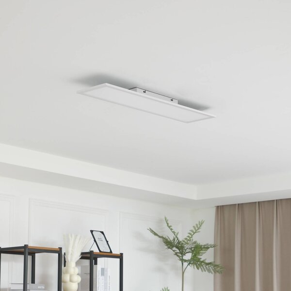 Lindby LED panel Enhife, biely, 80 x 20 cm, kov, 4 000 K, Biela / opálová, Pracovňa / Kancelária, Moderný