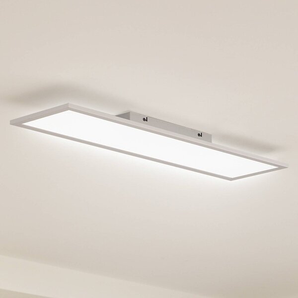 Lindby LED panel Enhife, biely, 80 x 20 cm, kov, 4 000 K, Biela / opálová, Pracovňa / Kancelária, Moderný
