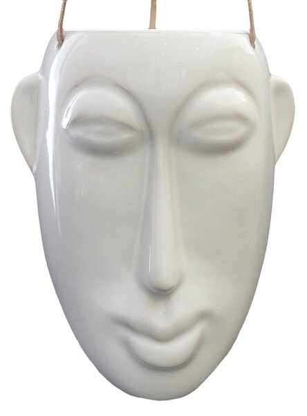 PRESENT TIME Sada 3 ks – Biely závesný kvetináč Mask Long 12,5 × 17,3 × 22,3 cm, 66 cm