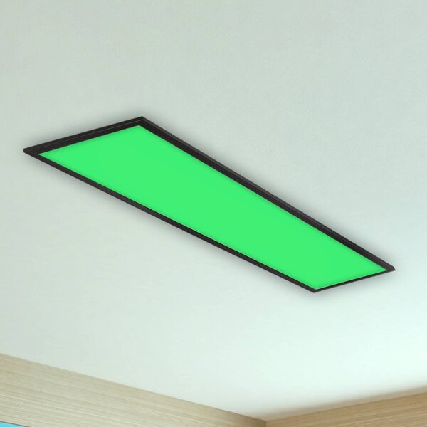 Farebný LED panel, stmievateľný, RGB, 100x25cm, Čierna, Obývacia izba / jedáleň, Plast, Moderný, Stropné svetlo