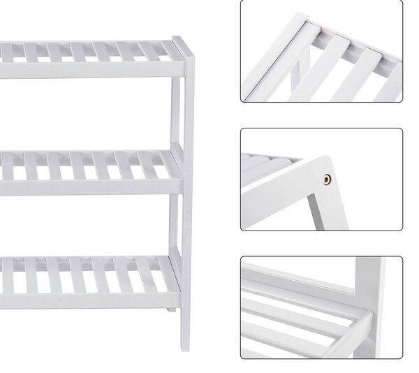 REGÁL NA TOPÁNKY, biela, bambus, 70/55/26 cm Boxxx - Online Only drobný nábytok, Online Only