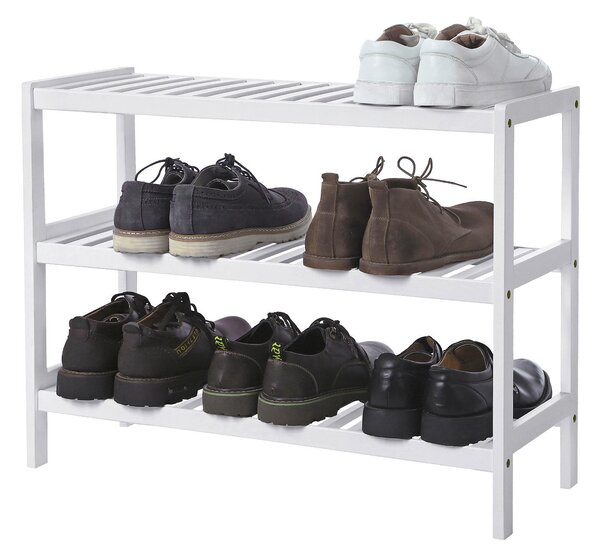 REGÁL NA TOPÁNKY, biela, bambus, 70/55/26 cm Boxxx - Online Only drobný nábytok, Online Only