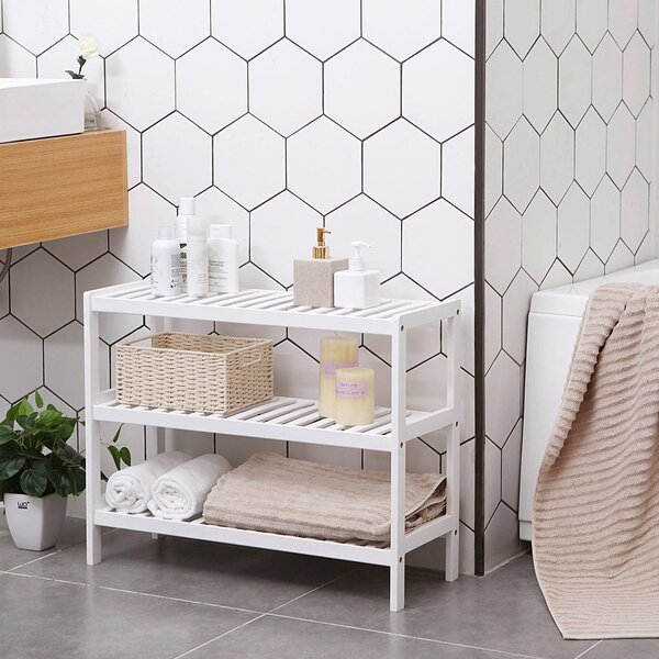 REGÁL NA TOPÁNKY, biela, bambus, 70/55/26 cm Boxxx - Online Only drobný nábytok, Online Only