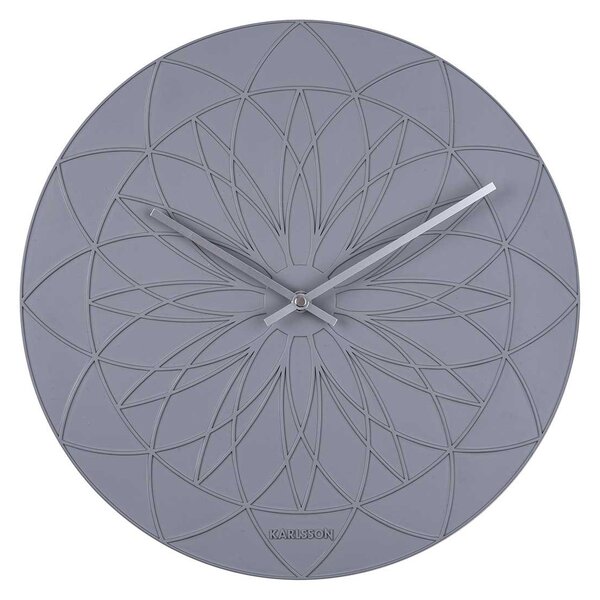 KARLSSON Nástenné hodiny Fairytale – šedé 37 × 3,5 cm