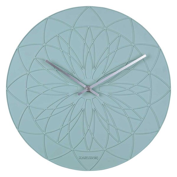 KARLSSON Nástenné hodiny Fairytale – zelené 36 × 3,5 cm