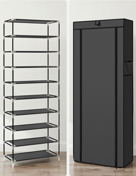 REGÁL NA TOPÁNKY, čierna, 58/160/28 cm Boxxx - Online Only drobný nábytok, Online Only