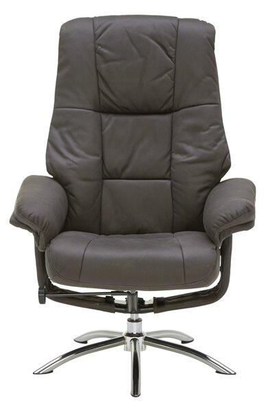 RELAXAČNÉ KRESLO S PODNOŽKOU, kov, textil, antracitová, chrómová Cantus - Kreslá