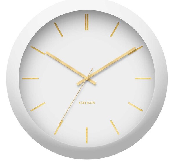 KARLSSON Nástenné hodiny Globe – biele 40× 12 cm