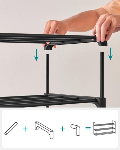 REGÁL NA TOPÁNKY, čierna, 92/54/30 cm Boxxx - Online Only drobný nábytok, Online Only