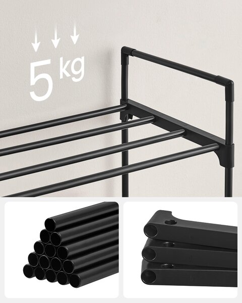 REGÁL NA TOPÁNKY, čierna, 92/54/30 cm Boxxx - Online Only drobný nábytok, Online Only