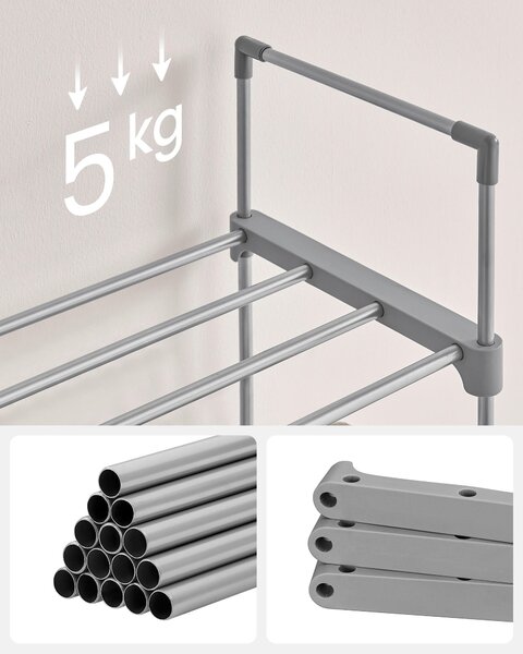 REGÁL NA TOPÁNKY, sivá, 45/174/30 cm Boxxx - Online Only drobný nábytok, Online Only