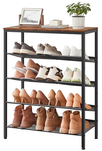 REGÁL NA TOPÁNKY, hnedá, čierna, 75/93/28 cm Boxxx - Online Only drobný nábytok, Online Only