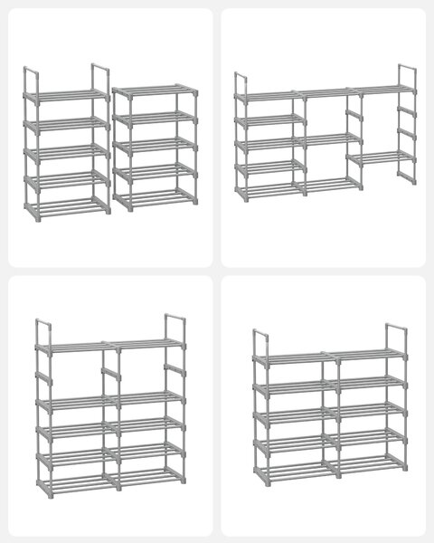 REGÁL NA TOPÁNKY, sivá, 45/174/30 cm Boxxx - Online Only drobný nábytok, Online Only