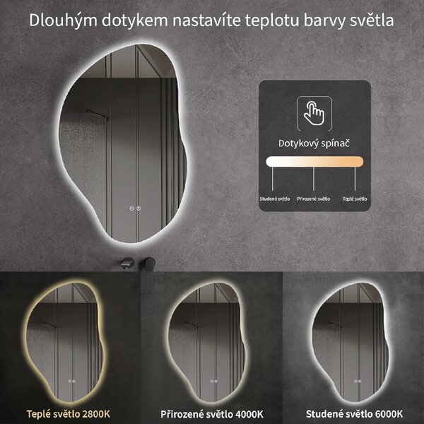 CERANO - Kúpeľňové LED zrkadlo Enolo - 50x77,5 cm
