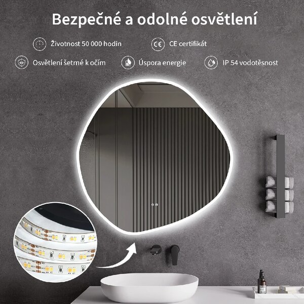 CERANO - Kúpeľňové LED zrkadlo Granio - Ø 60 cm