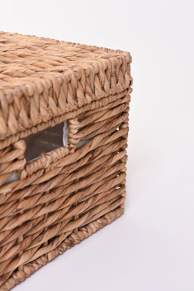 Dekoračný box KIRA, vodný hyacint, šírka 34 cm, natur