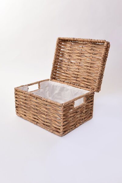 Dekoračný box KIRA, vodný hyacint, šírka 34 cm, natur