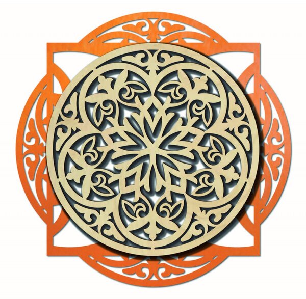 Drevený dekoratívny obraz s elegantným vzorom - mandala I SENTOP PR0304