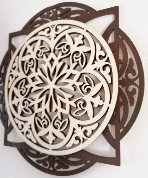 Drevený dekoratívny obraz s elegantným vzorom - mandala I SENTOP PR0304