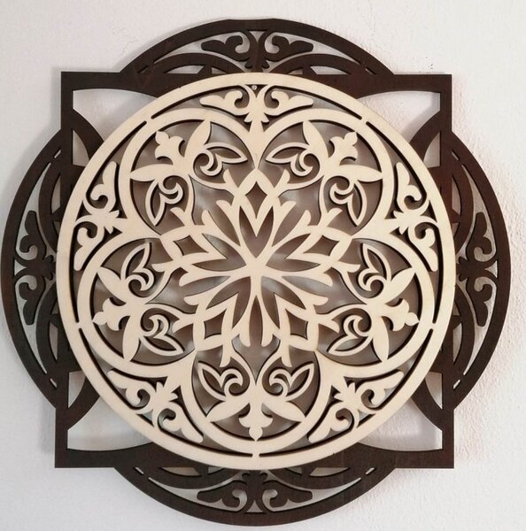 Drevený dekoratívny obraz s elegantným vzorom - mandala I SENTOP PR0304