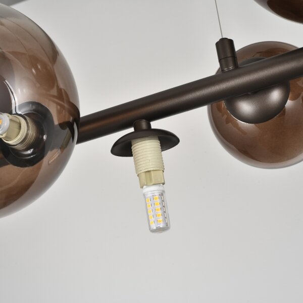 Brilagi - LED luster na lanku MILLA 10xG9/3W/230V hnedá/dymová hnedá