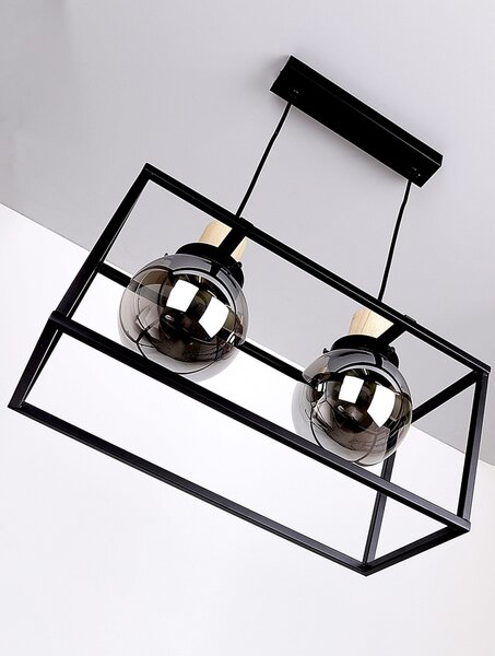Závesný luster Retro pre žiarovku 2x E27 – LED lustre a svietidlá > Lustre