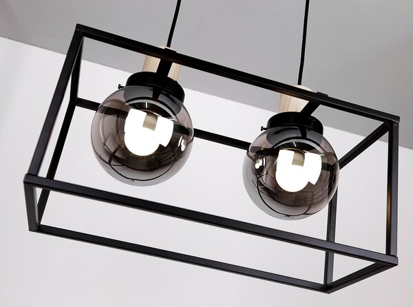 Závesný luster Retro pre žiarovku 2x E27 – LED lustre a svietidlá > Lustre
