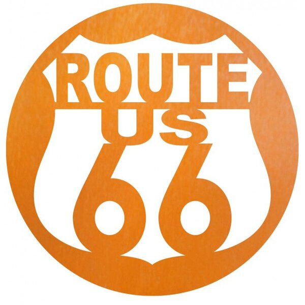 Drevený znak Route 66 – Dekorácia do interiéru | SENTOP PR0411